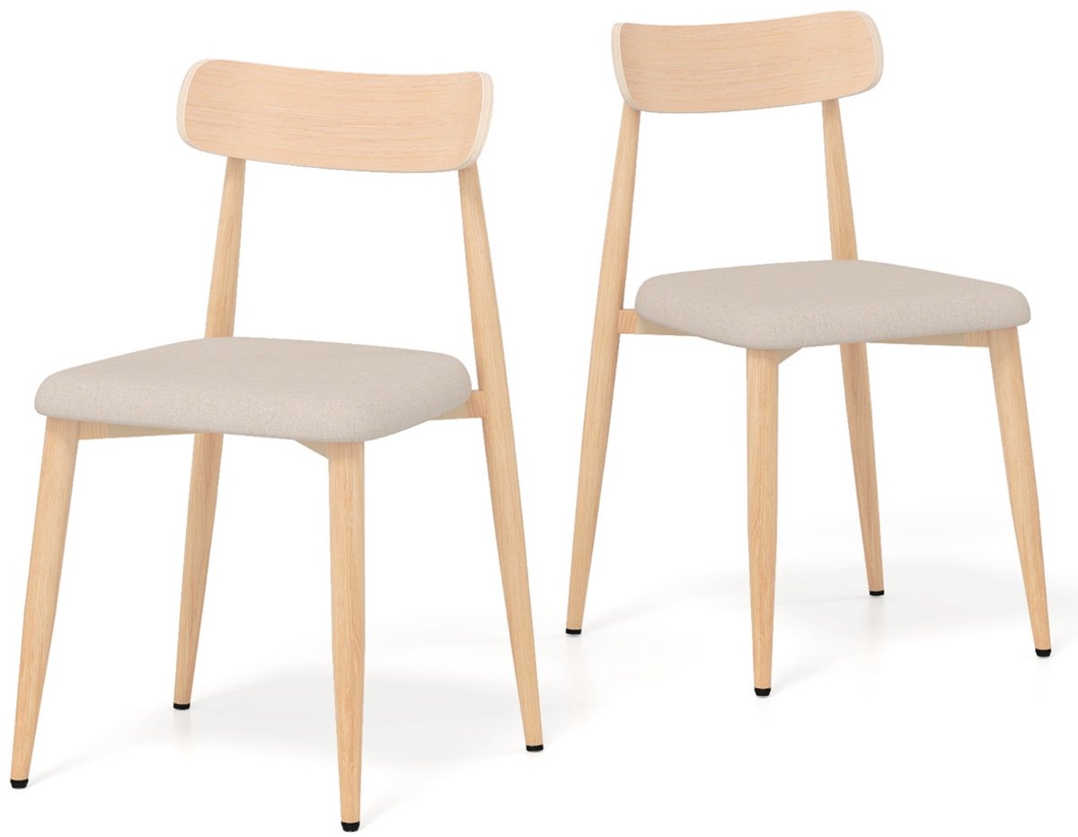 SureDeal® - Eettafel - Eetkamerstoelenset Keukenstoelen Armleuningen - 49x48x79 cm - Eiken + Haver