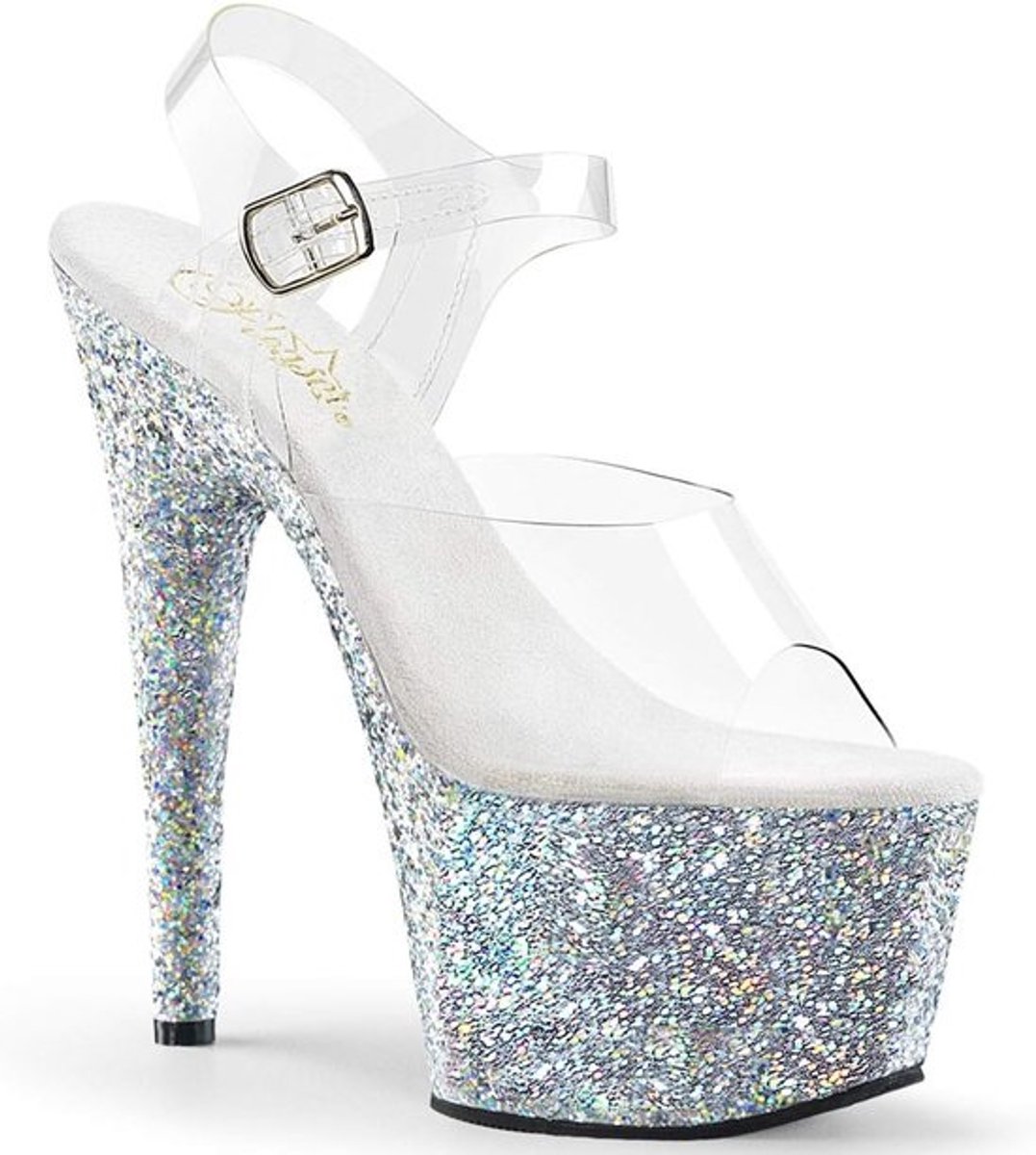 Dames Sandalen met Holo Glitter en Hoge Hak