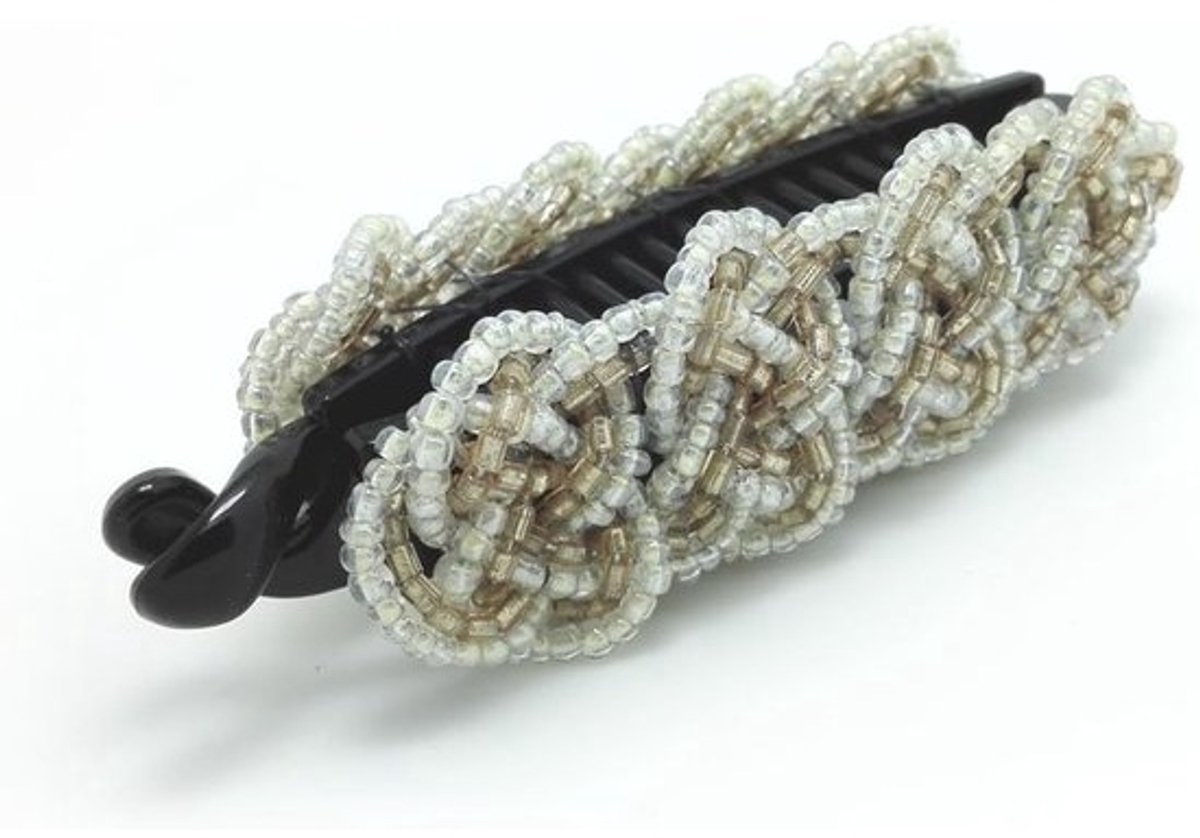 Grote Banaan Haarclip voor Dames - Elegante Paardenstaart Houder - Wit
