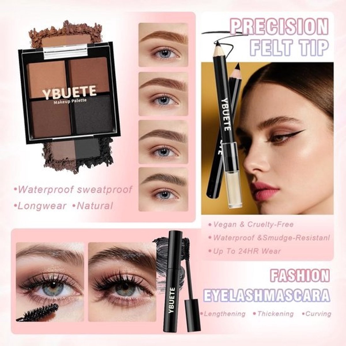 Make-upset met Treinkoffer voor Tienermeisjes en Vrouwen - Volledige Cosmetische Startersset voor Beginners