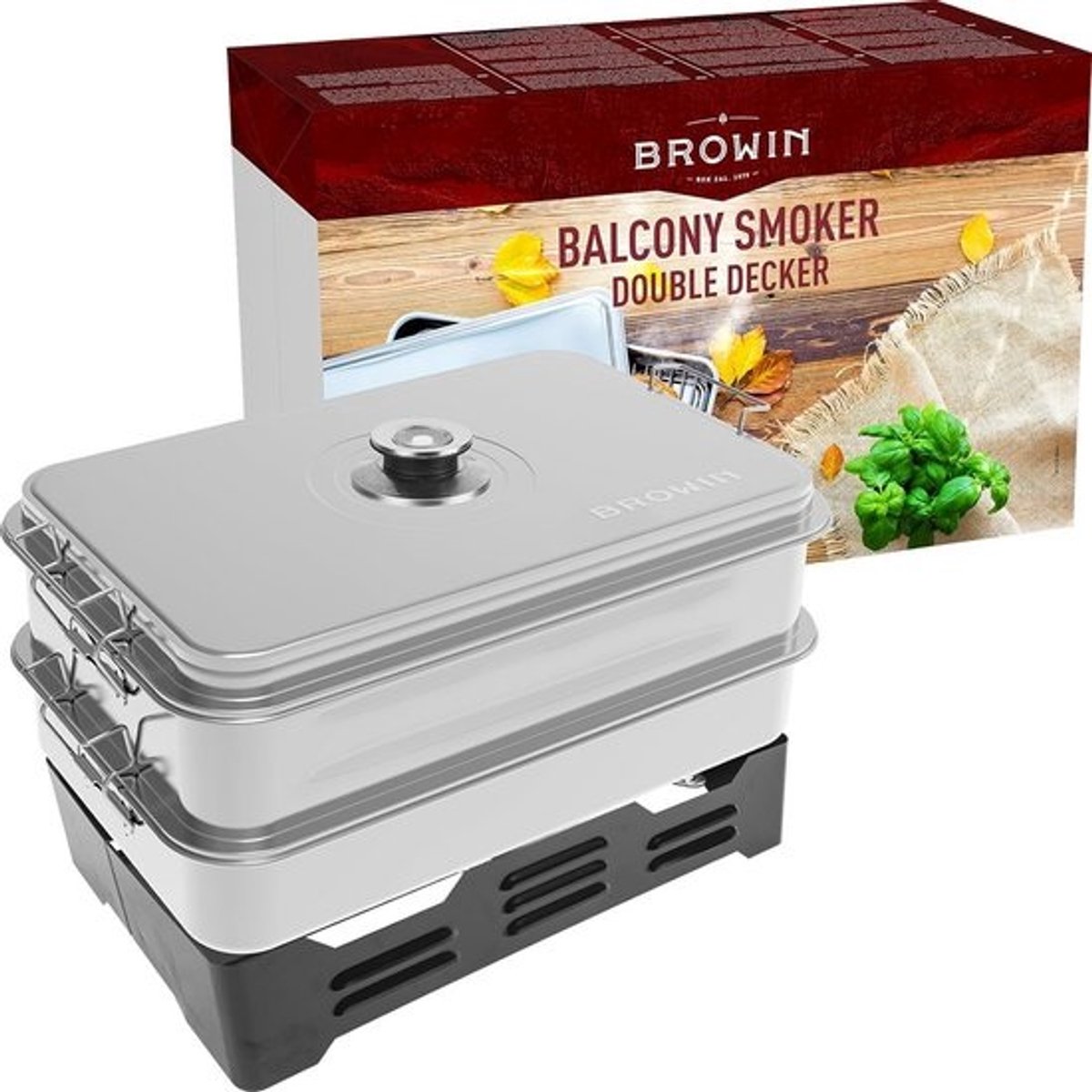 Balkon Roker Met Thermometer Voor Vlees, Vis en Kaas - RVS