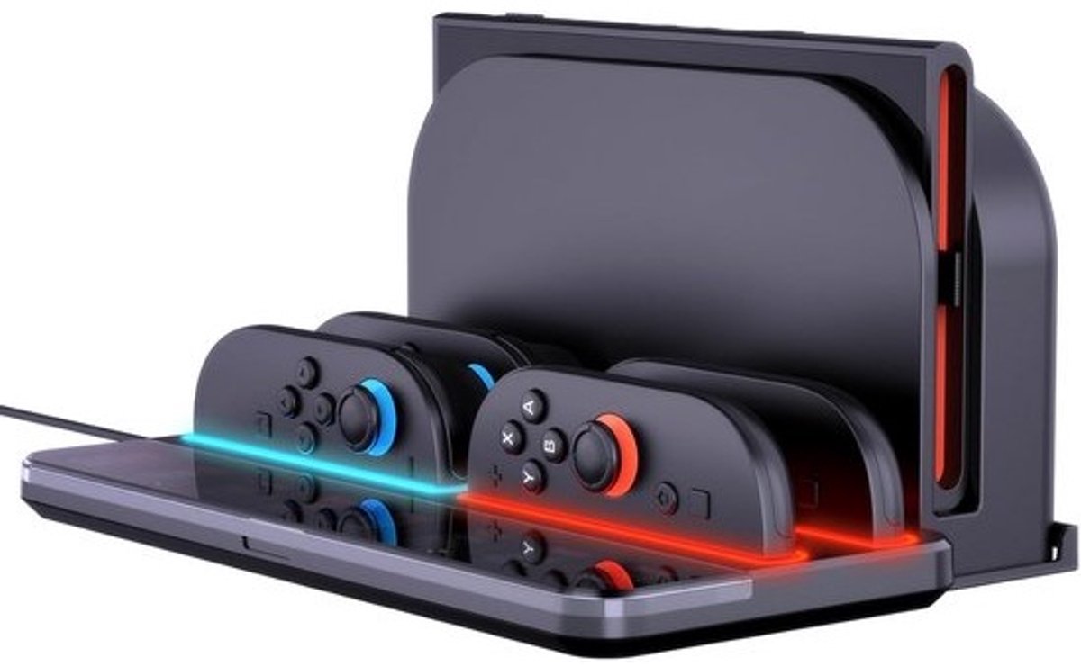 Oplaadstation voor 8 Kaarten en 4 Joy-Con Controllers voor Switch