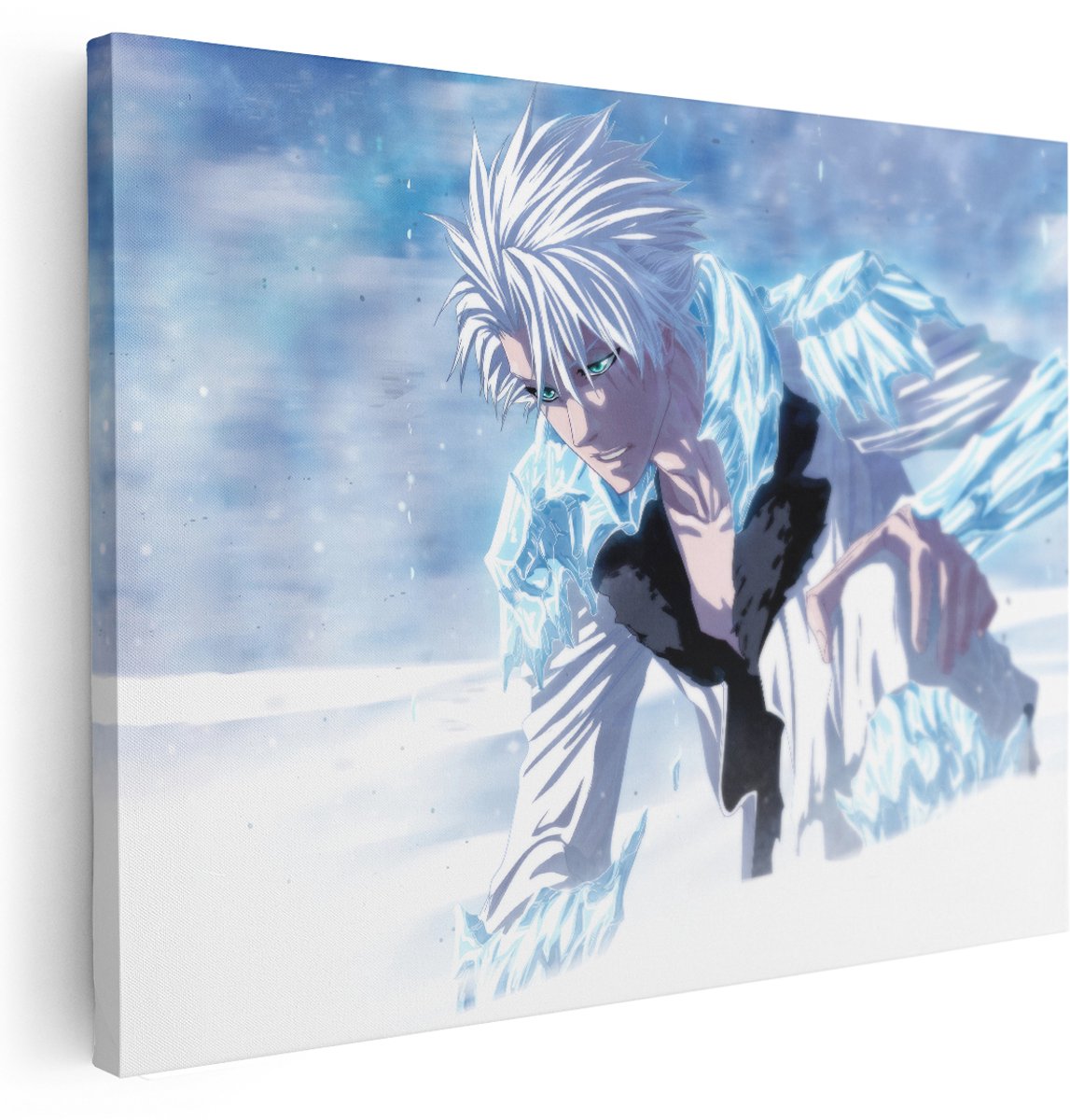 Artaza Canvas Schilderij Anime Figuur - 160x120 cm - Groot - Wanddecoratie Ijs Krachten - Muurdecoratie Slaapkamer Jongen - Kamer Accessoires Turquoise