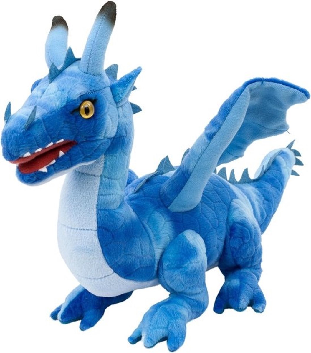 Grote Blauwe Pluche Draak Knuffel (40 cm) - Zacht en Knuffelbaar Speelgoed