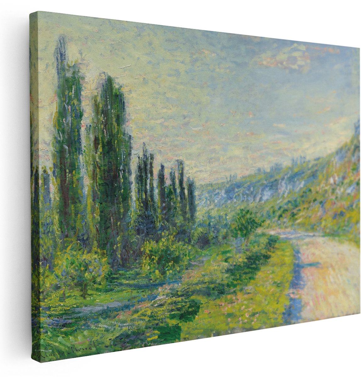 Artaza Canvas Schilderij Monet - 160x120 cm - Groot - Wanddecoratie Landschap Natuur - Muurdecoratie Kunstwerk - Schilderijen Op Canvas