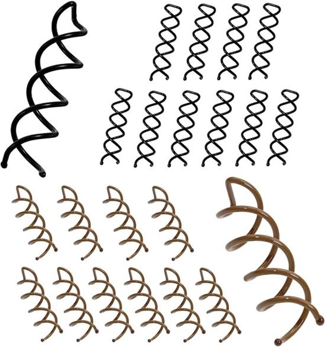 20x Spiraalvormige Haarspelden voor Opsteekkapsels - Roterende Klemmen voor Hairstyle Styling