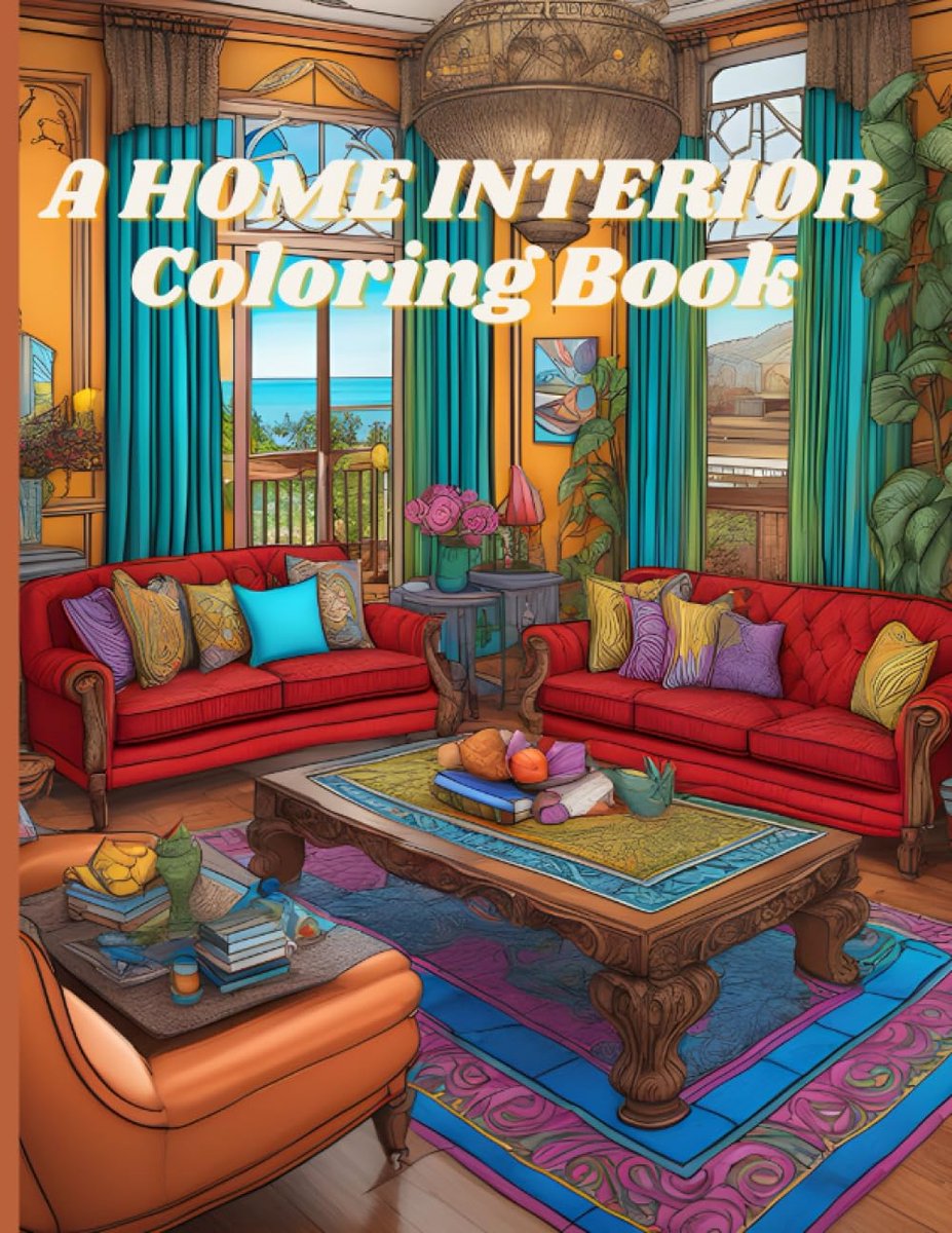 A HOME INTERIOR Coloring Book: Living Rooms, Bedrooms, Dressing Rooms, Kitchens, Bathrooms - ShopVlot