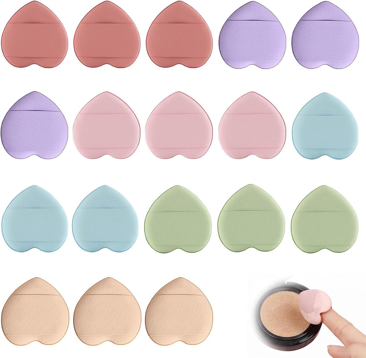 18 stuks druppelvormige mini-make-upsponzen voor foundation, gezichtsmake-up en blending voor vrouwen en meisjes