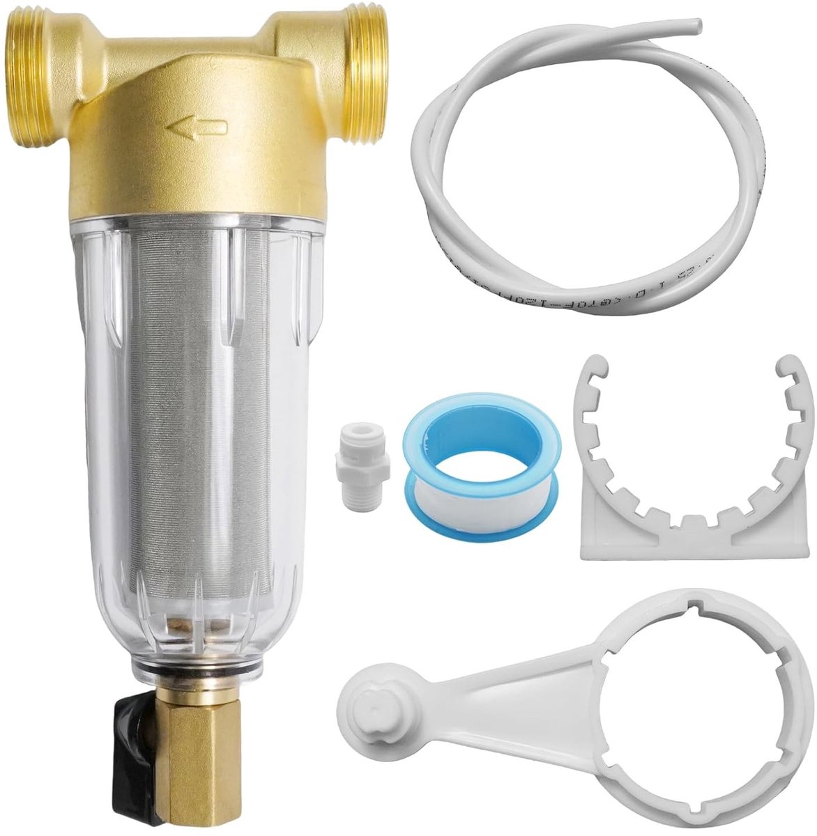 Efficiënte waterfilter voor waterpijp, spin-down sedimentfilter met 40μm roestvrijstalen stof, ideaal voor tuinslang en bronwatergebruik