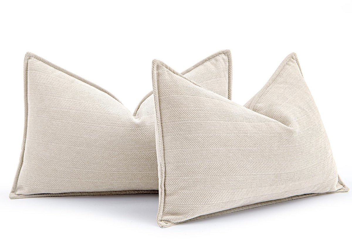 Set van 2 Sierkussenhoezen - Chenille - Crème 40x60 cm