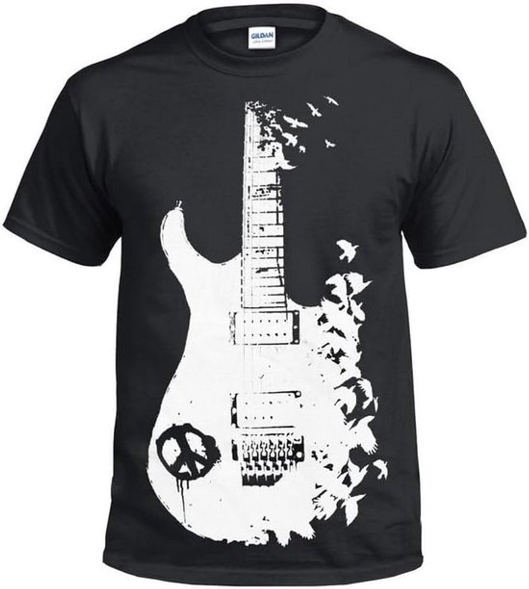 Band T-Shirt met Metal, Peace en Tattoo stijl Prints