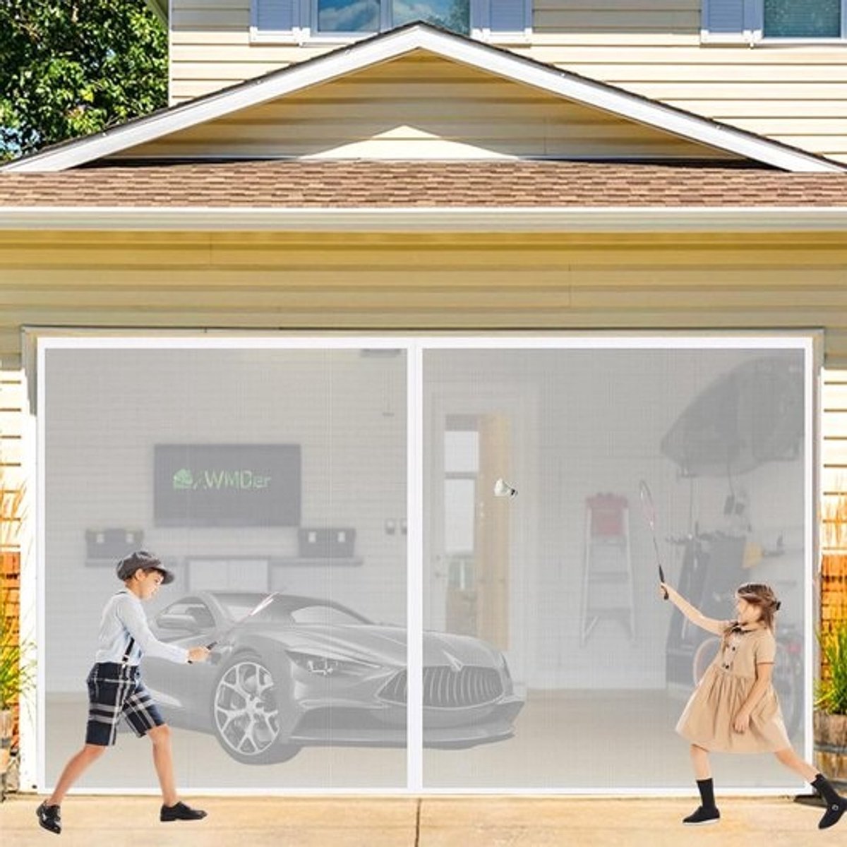 Magnetische Hordeur 65x245 cm Wit - Automatisch Sluitend Hor voor Balkondeuren en Schuifpuien