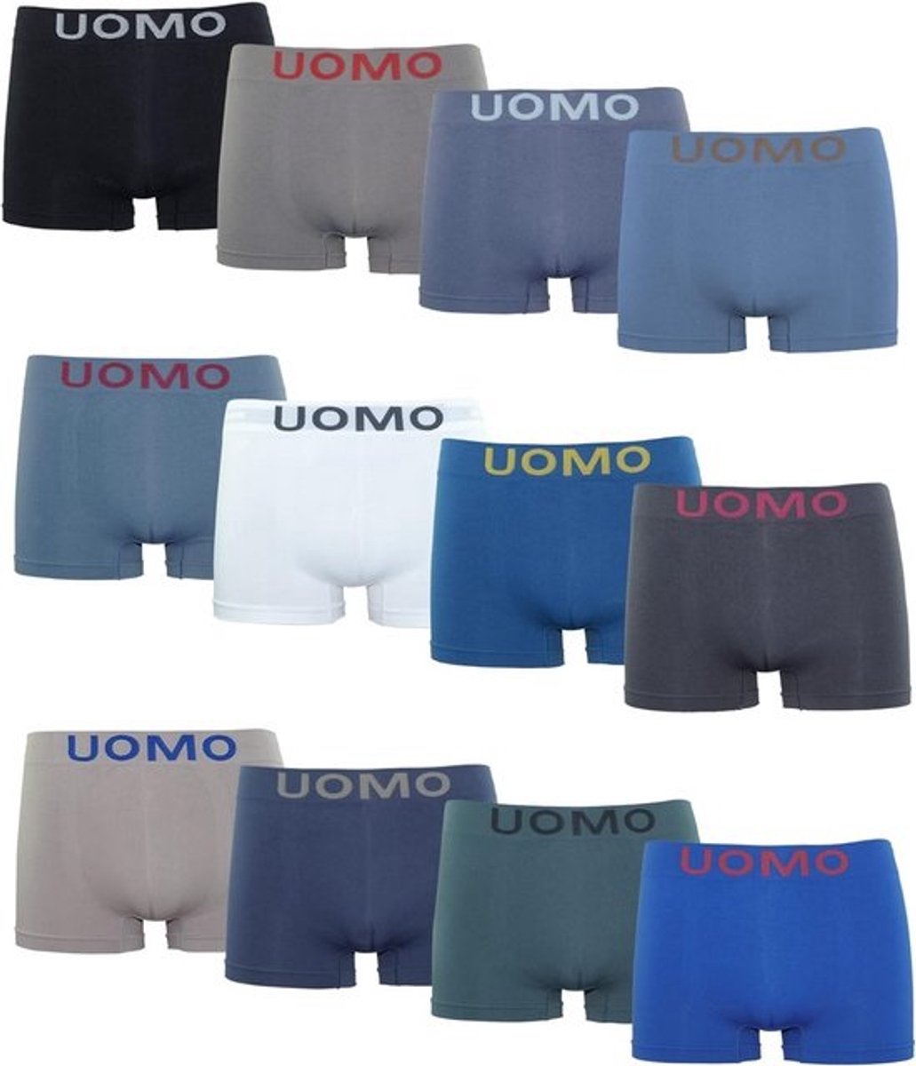 12-Pack Naadloze Heren Boxershorts - Zacht, Comfortabel en Onzichtbaar Onder Kleding