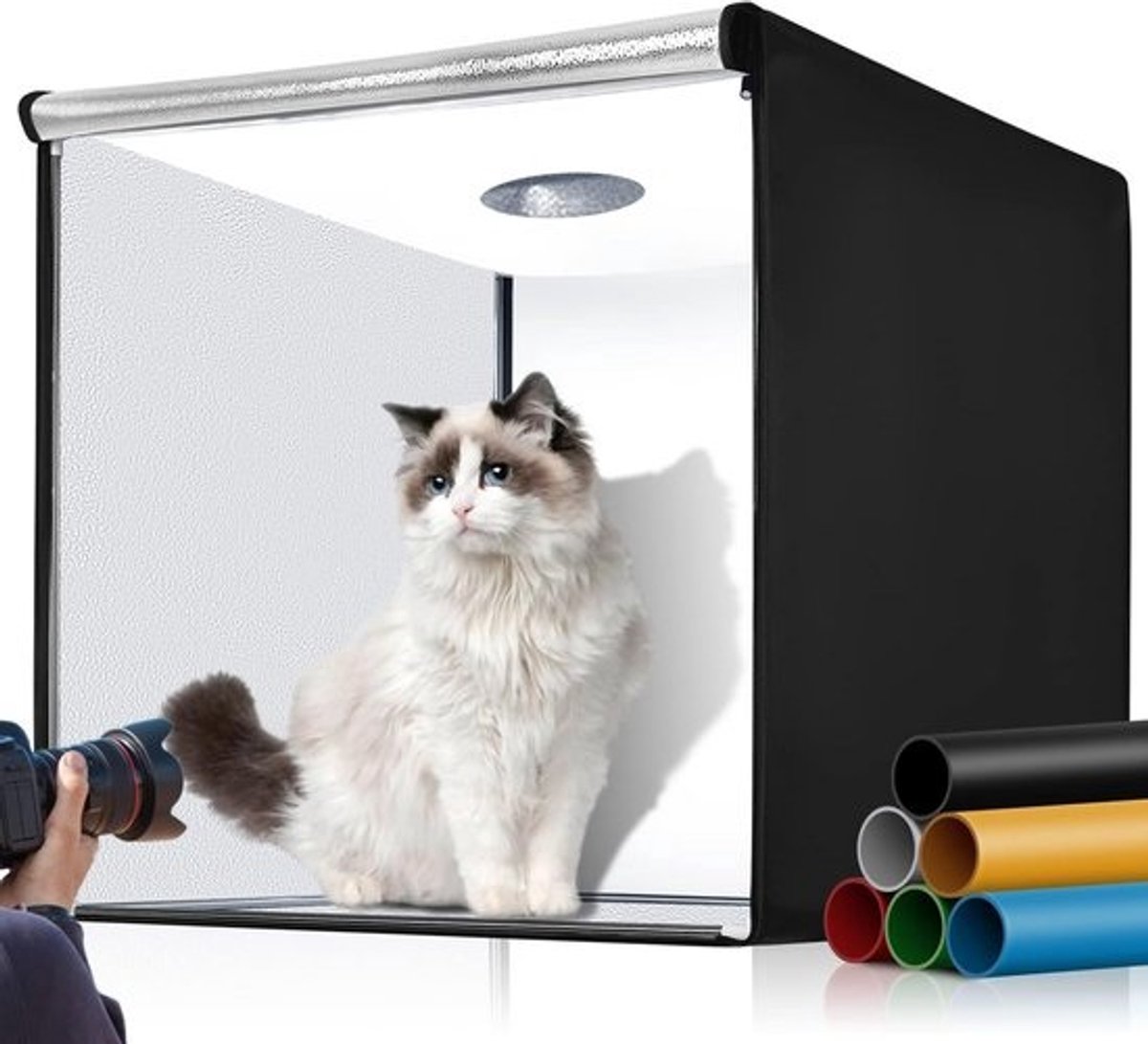 Professionele fotostudio lichtbak 81,3 x 81,3 cm met dimbare lichtpanelen