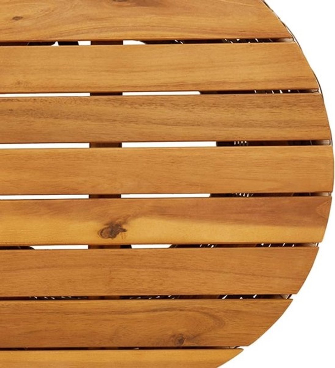 Drumvormige Bijzettafel Buiten - Polyrotan en Massief Hout Beige