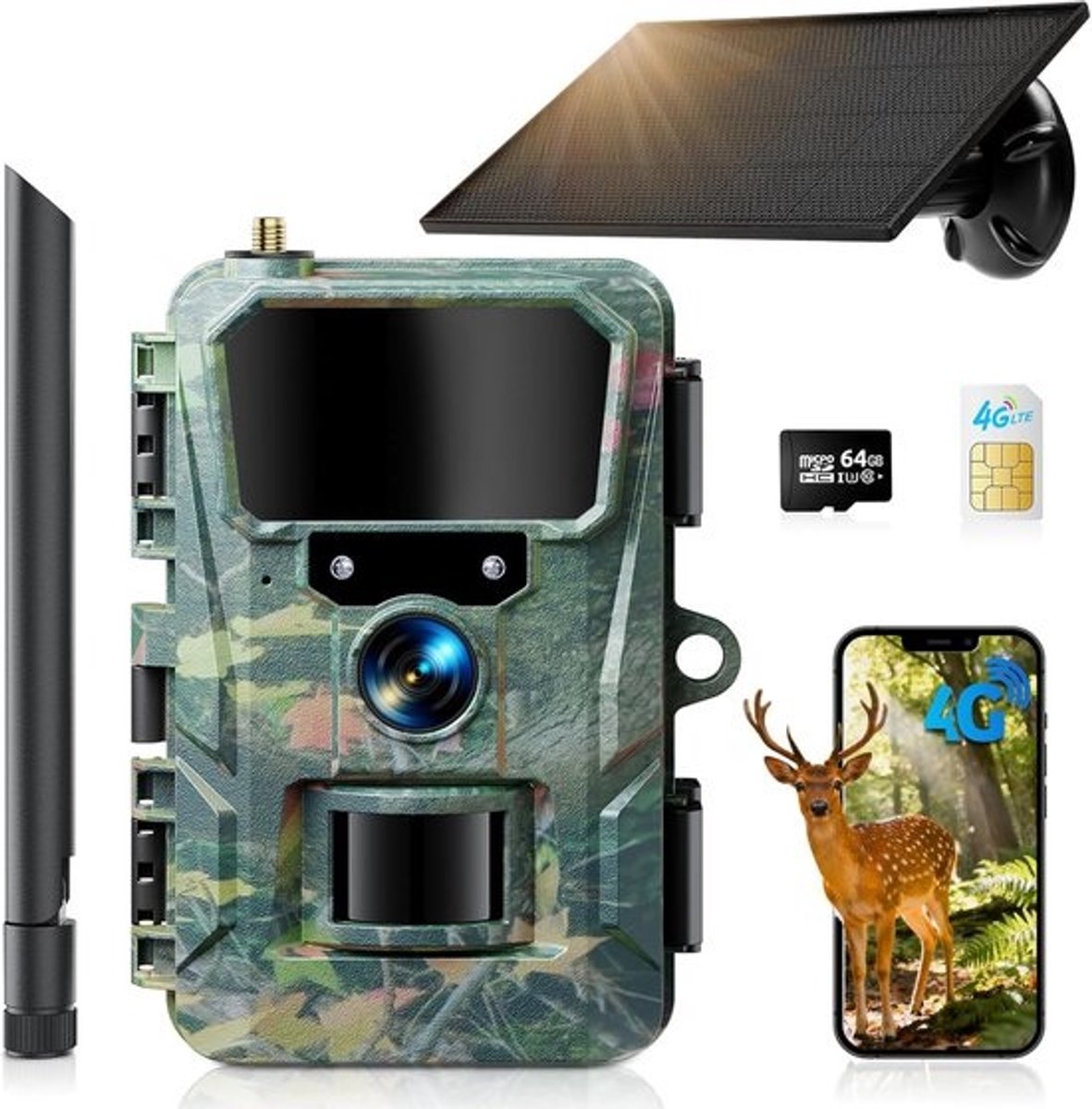 Wildcamera met Nachtzicht - 4K Ultra HD - Oplaadbaar - Waterdicht - Dierenlog