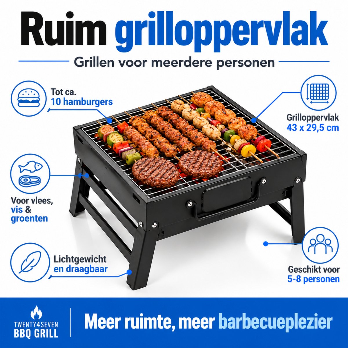 Twenty4seven Twenty4seven Tafel BBQ Grill - afbeelding 2
