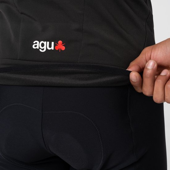 AGU Essential - Fietsshirt - Heren - Thermo Jersey - Wielershirt met lange mouwen - Zwart - L - Fleece kraag - Reflecterend - 3 achterzakken — afbeelding 3