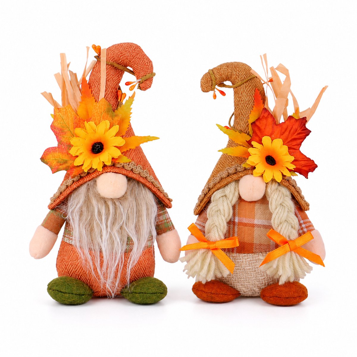 Decoratie - Figuren - 2 Stuks - 6x11x19cm - Kerst Kabouter - Destop en bureau - Beeldjes - Cadeau - Voor kerstboomversiering,Lnterieur,Slaapkamer