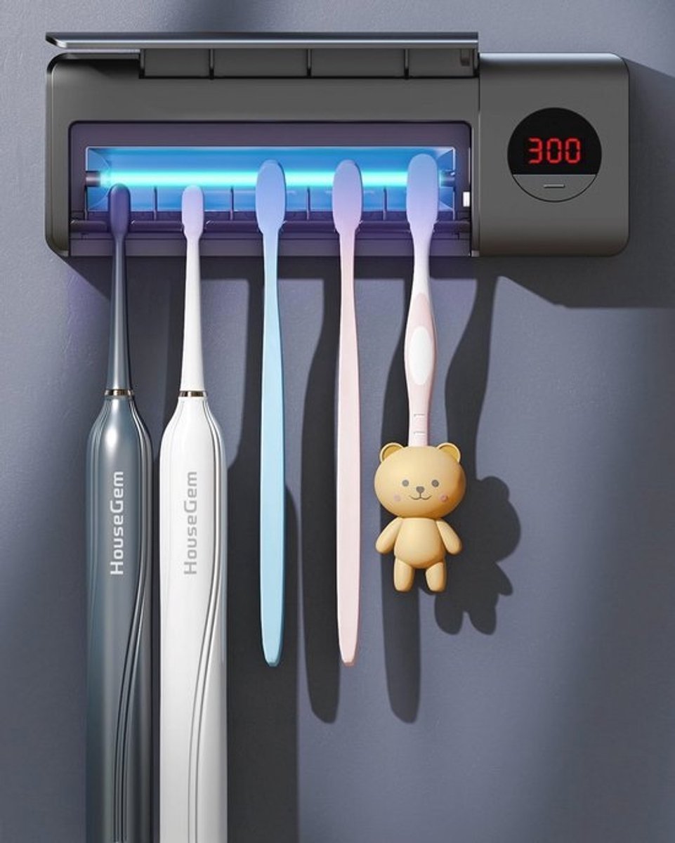 UV tandenborstel met wandmontage, sterilisator en organizer - 2000 mAh