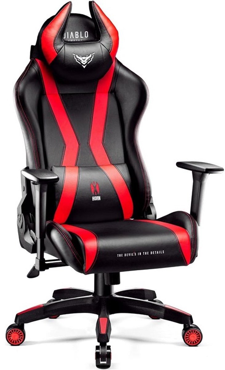 Ergonomische Gaming Stoel met 3D Armleuningen en Lumbaal-/Nekkussen - Zwart/Rood
