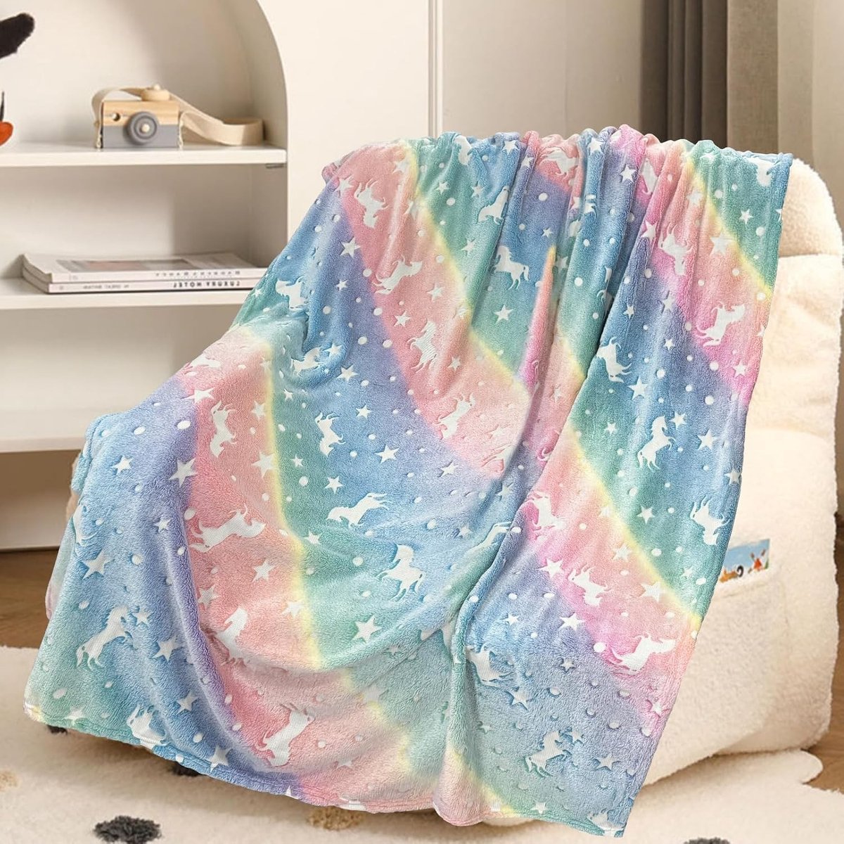 Cuddly Unicorn Dekentje - 100 x 150 cm, Warm en Fluffy Kinderdeken voor Meisjes en Jongens 1-10 Jaar, Perfect als Cadeau voor Verjaardagen en Feestdagen
