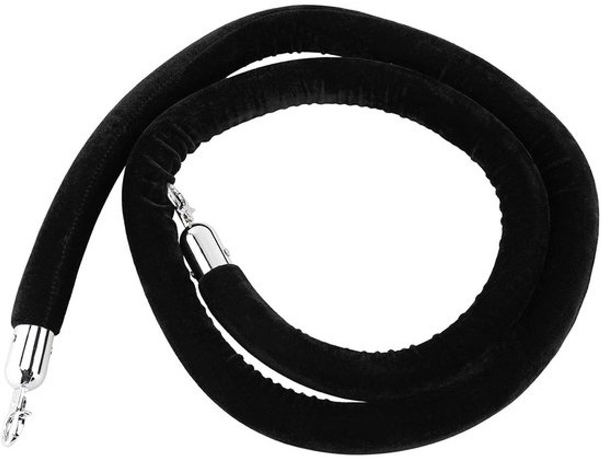 Afzetkoord Fluweel - Veiligheidstouw - Massa Controle - Zelfsluitende Haak - 3.3ft / 100cm - Zwart