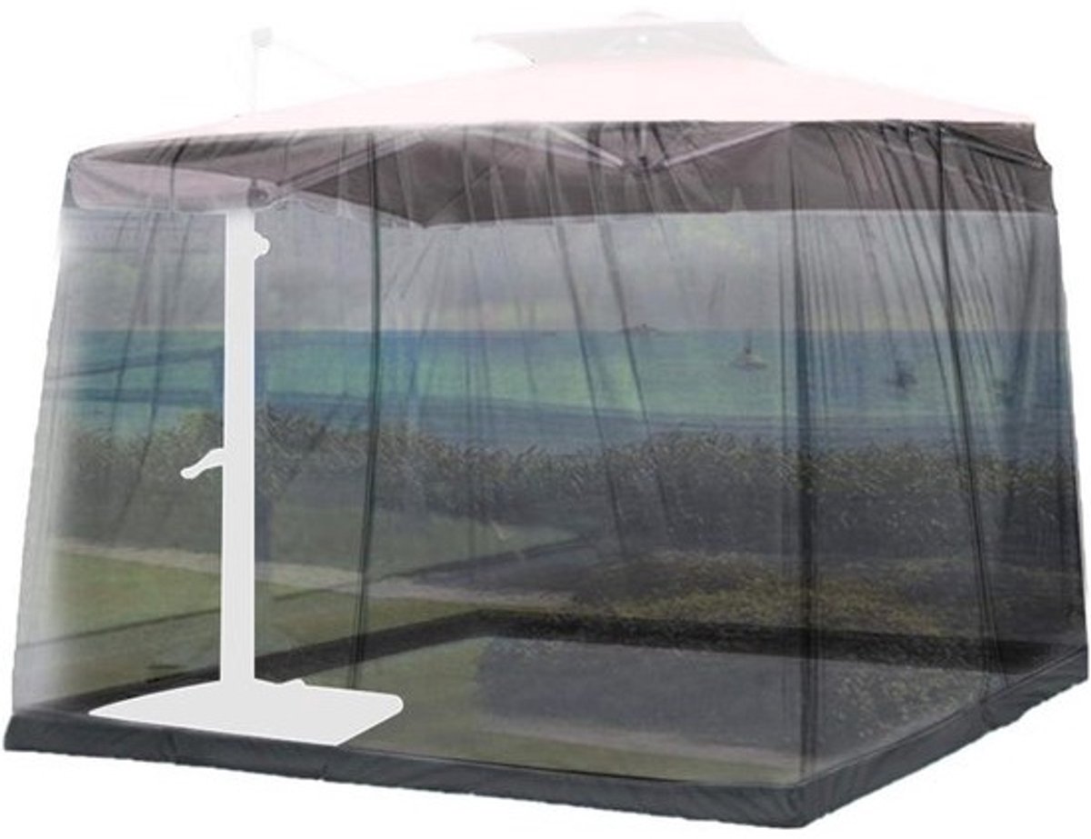 Parasol Klamboe - Insectennet - Buiten Zitten - Verstelbare Maat - 250-300cm Diameter