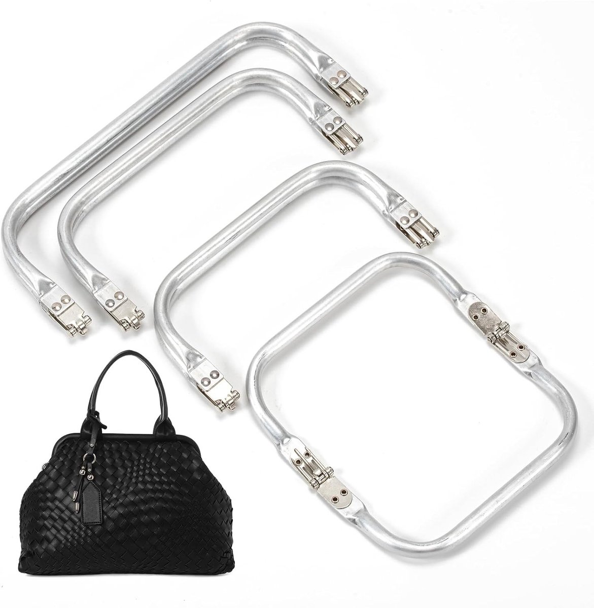 Set van 4 tas sluitingen met veer, 16 cm, 18 cm, 20 cm, 25 cm - ideaal voor handwerk, accessoires en mode