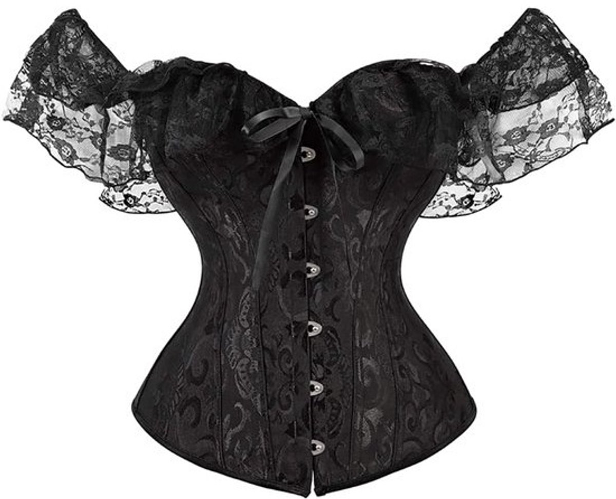 Dames Korset Top - Off Shoulder - Feestelijk Gelegenheden - Vetersluiting Achterkant - Maten S-6XL