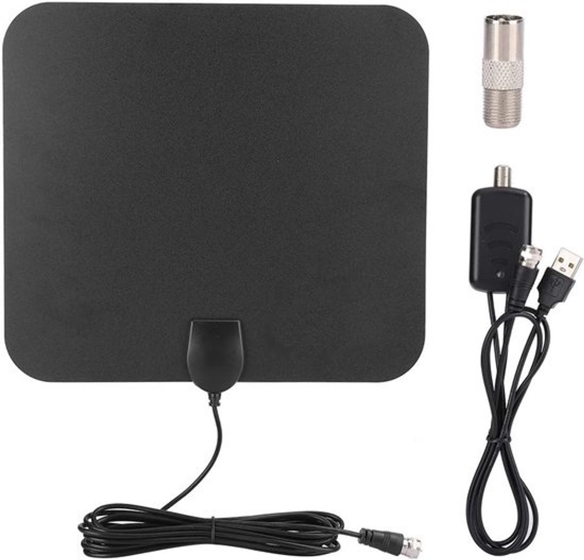 TV Antenne Versterker - Digitale Signaal Booster - Binnen TV Ontvangst - Sterke Connectiviteit - 80 Mijl Bereik - Zwart