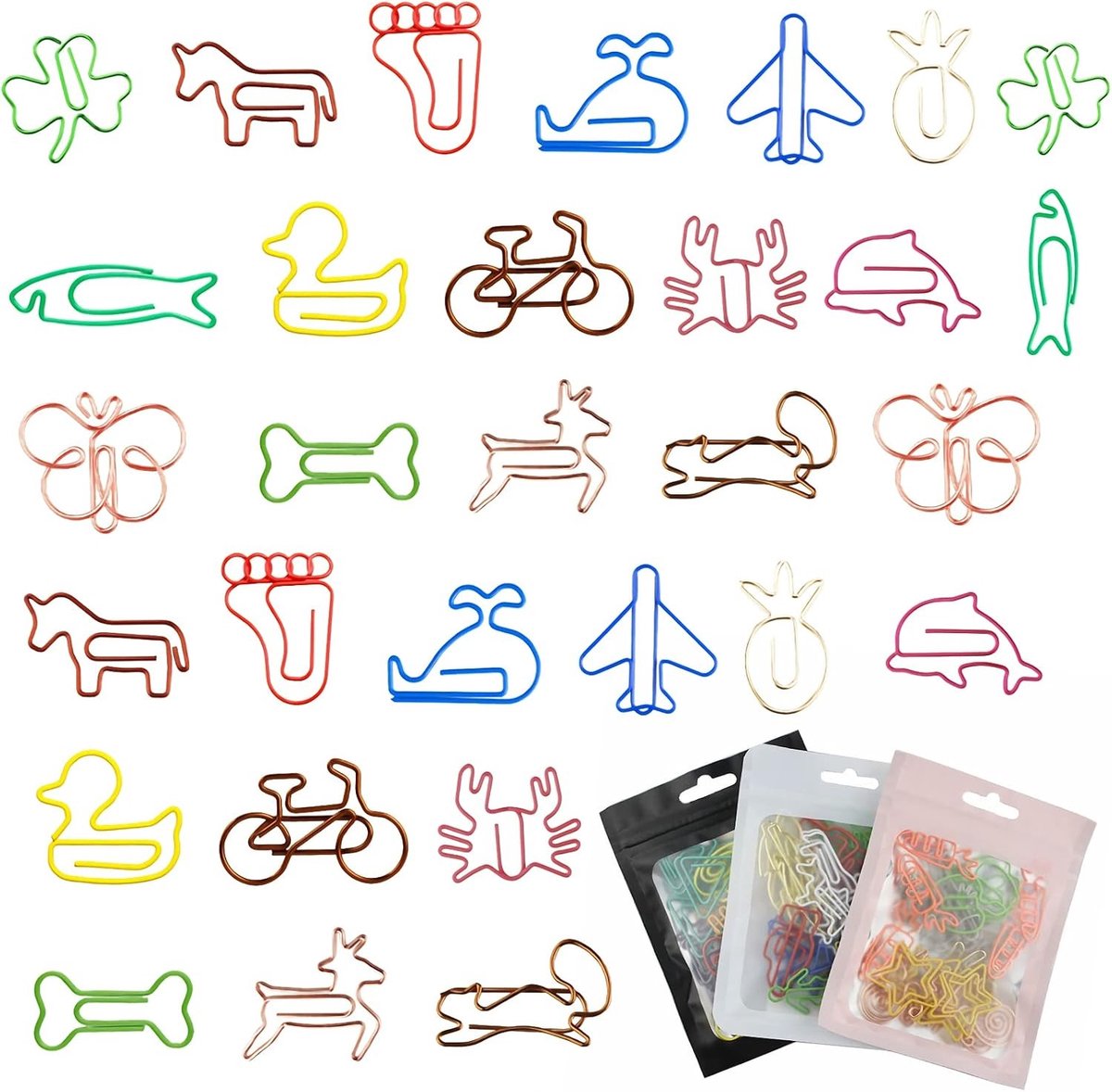 Kleurrijke Dierlijke Paperclips - 30 Stuks Met Creatief Ontwerp voor Kantoor, School en Notitieboek