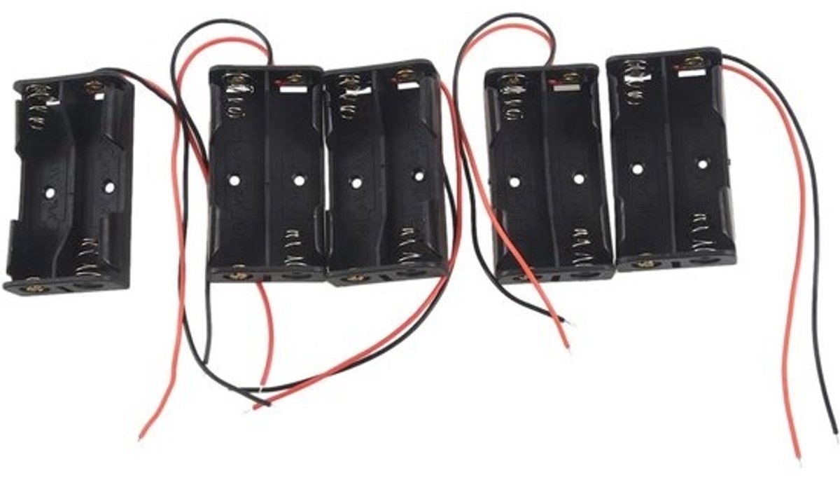 Batterij Houders - AA Case Box - Elektronica Projecten - Met Draad Leads - 8.3 x 6.3 x 4.7 cm