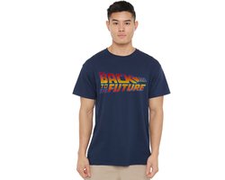 Back To The Future Logo Heren T-Shirt - Marineblauw - S