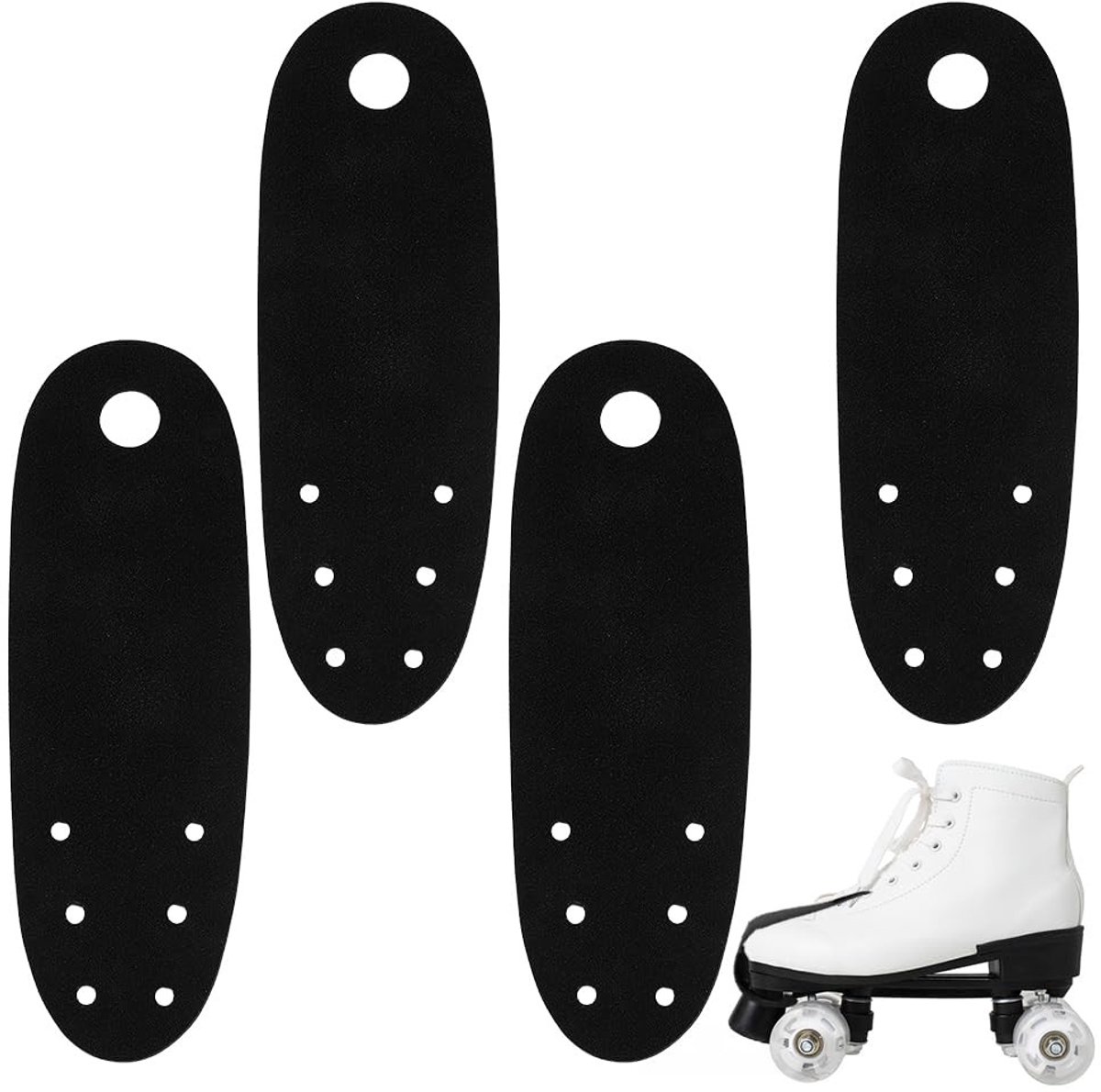 Dailygoods- Teenbescherming robuust - Skatebescherming - Universeel inzetbaar - 4 stuks - Imitatie suède - Afmetingen 55x180 mm