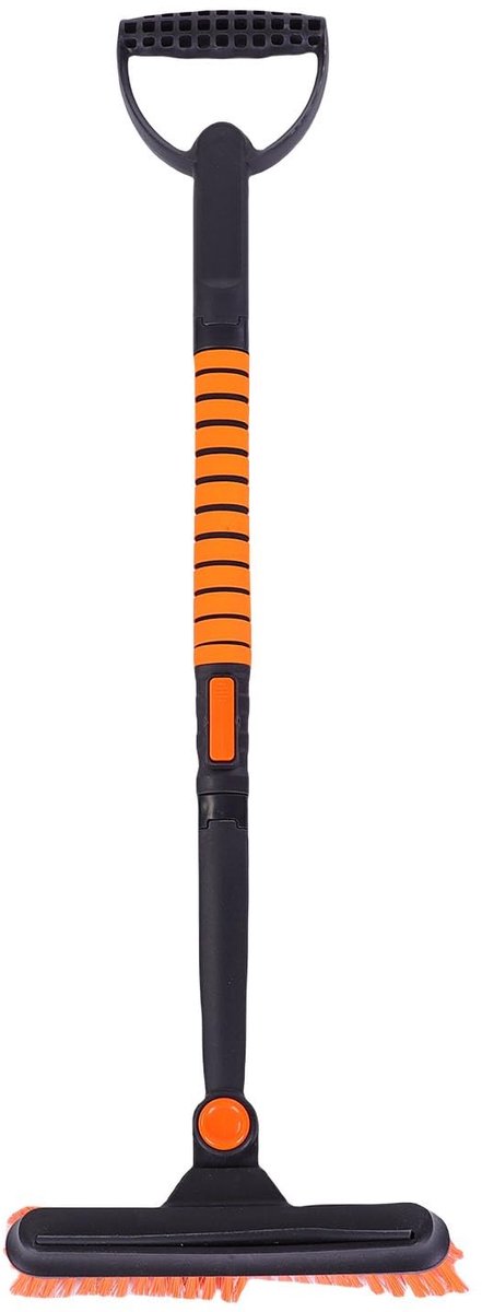 Dailygoods- Sneeuwschepset Zware Aluminium - Sneeuwborstel 180° Draaibaar - Telescopisch Handvat 80-100 cm - Rugbelasting Verminderen - Efficiënt IJs Breken - Gebruiksvriendelijke D-handgreep - Sneeuwruimer