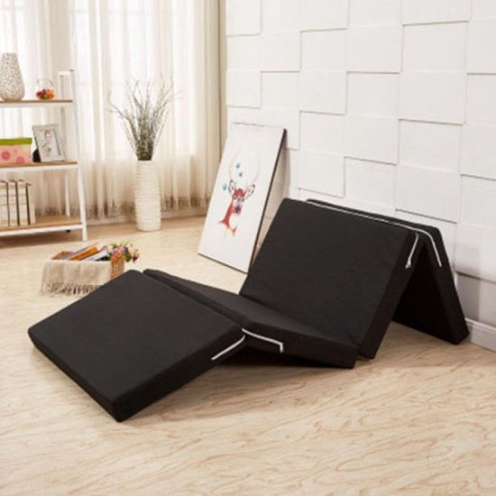 Opvouwbare Sponsmatras - Vouwmattres Sportmat - Kamperen Reizen - Hoge Dichtheid Spons - 70x200x5cm - Zwart — afbeelding 3