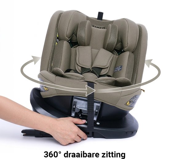 Novi Baby® Goliath Go I-size Autostoel - Groep 0-1-2-3 - Isofix - Draaibaar - Taupe van Novi Baby® — afbeelding 4