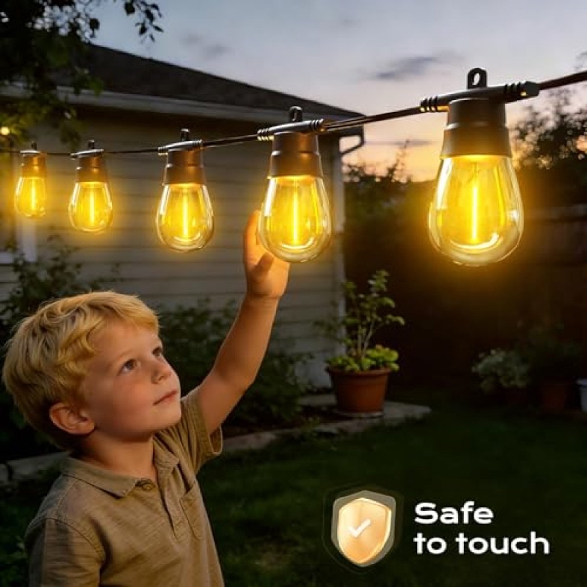 ModernStore LED Lichtsnoer Buiten 16,3M - 15+2 S14 Warmwitte Lampen - IP65 - 8 Modi - Timer - voor Tuin, Feest, Balkon, Binnenplaats