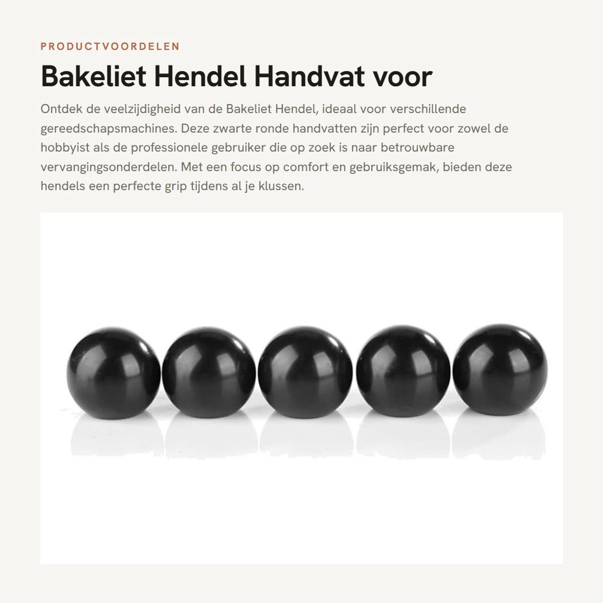 Dailygoods- Bakeliet Hendel Hoge Kwaliteit - Handvat - Kogelhandgreep - Vervanging - Geschikt voor Machines - Veiligheid en Comfort - Handgreep