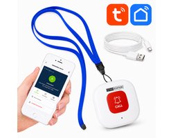 Alarmknop voor Ouderen - Persoonlijk Alarm via App - SOS Noodknop voor Senioren - Geen Ontvanger - Wereldwijd Bereik - Meerdere Contacten - Nederlandstalige App - Wifi