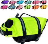 Hondenreddingsvest - Veiligheidsvest voor honden-Zwemvesten voor honden - Verstelbaar ontwerp - Reddingsvest voor honden -Geschikt voor zwemmen, varen en wateractiviteiten - Aanbevolen gewicht 35 kg - Fluorescerend groen - Maat XXL