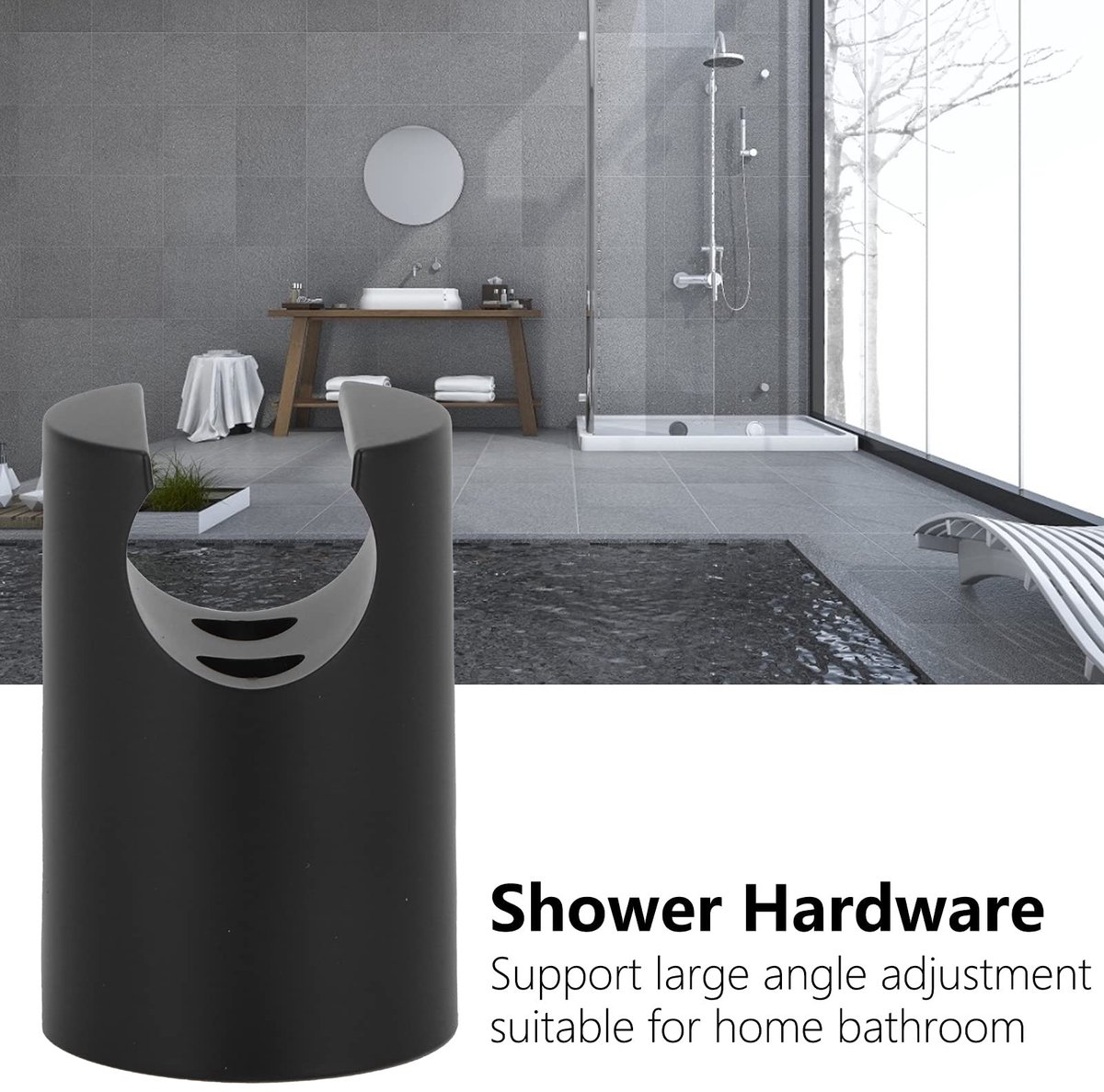Dailygoods- Douchekop Houder 360 Graden Verstelbaar - Douchekophouder - Badkameraccessoires - ABS - Inclusief Schroeven - Lichtgewicht 24 g - Douchehouder
