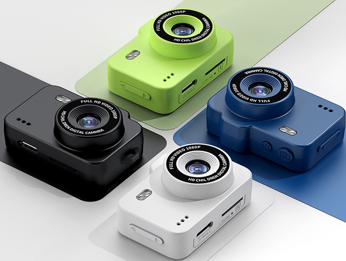 KZQ Minicamera sleutelhanger 48MP 1080P HD compact digitale kindercamera met 0,96 inch scherm oplaadbaar retro fototoestel incl 32GB SD-kaart cadeau voor reizen verjaardag blauw thumbnail 5