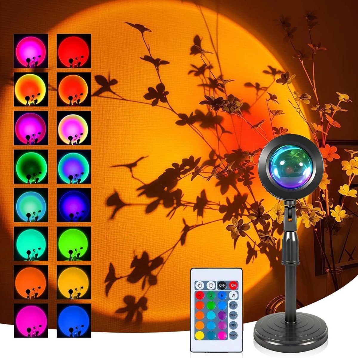 CLVP® Sunset Lamp - Sfeerverlichting - TikTok Lamp - Zwart