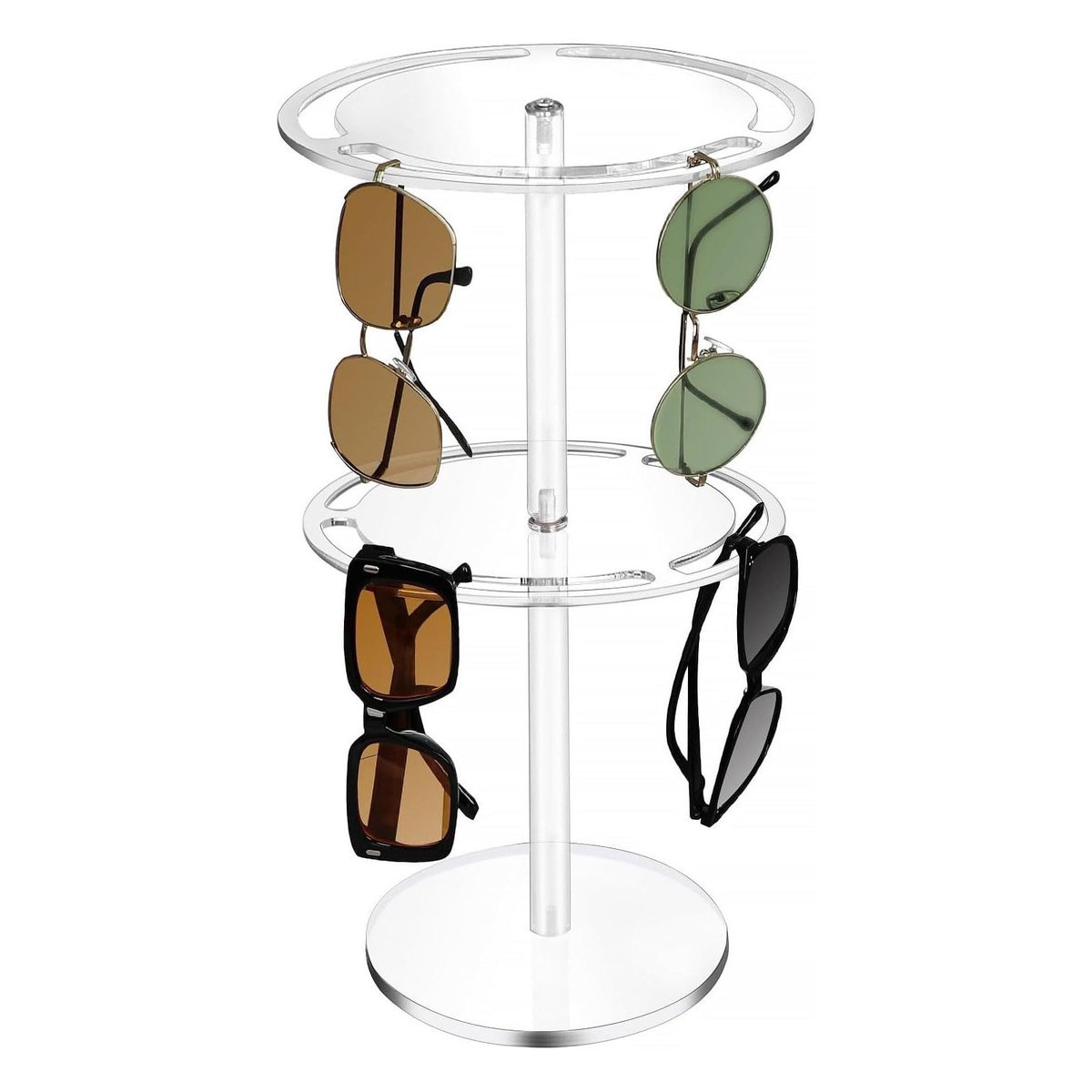 Dailygoods- Brillenhouder 360° Draaibaar - Acryl Brillenstandaard - Opbergdoos voor Brillen - Zonnebrillen Rek - Organiseren van Accessoires - Ruime Opbergruimte 18 cm x 41 cm - Brillenrek