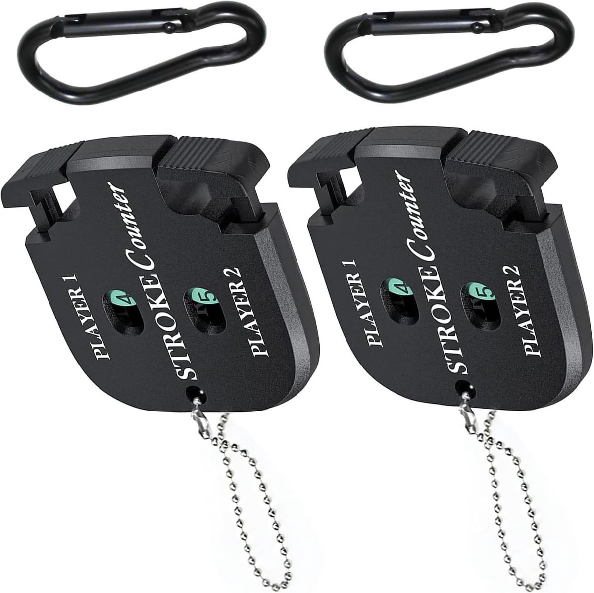 Golf Score Teller Set met 2 Carabiners, Handmatige Score Indicator voor 2 Spelers, Ideaal voor Golfwedstrijden en Training