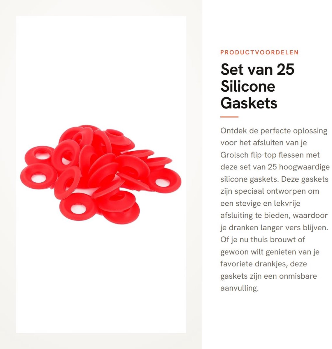 Dailygoods- Siliconen Pakking Set van 25 - Grolsch Gaskets - Voor Flip-Top Flessen - Voorkomt Leken - Schokbestendig - Duurzaam Materiaal - Flesseals