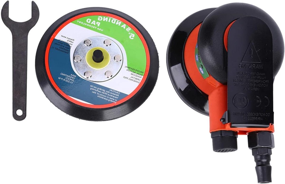 Pneumatische Schuurmachine - Lucht Schuurapparaat - Auto Polijsten - Dubbele Beweging - 140 mm - Zilver
