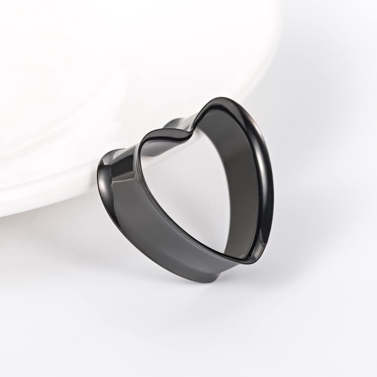 Dailygoods- Trompettunnelstekker Hartvormig - Roestvrij Staal - Expanderpiercing - 0 g/2 mm - 1/2"(12 mm) - Geschenkdoos - Piercing